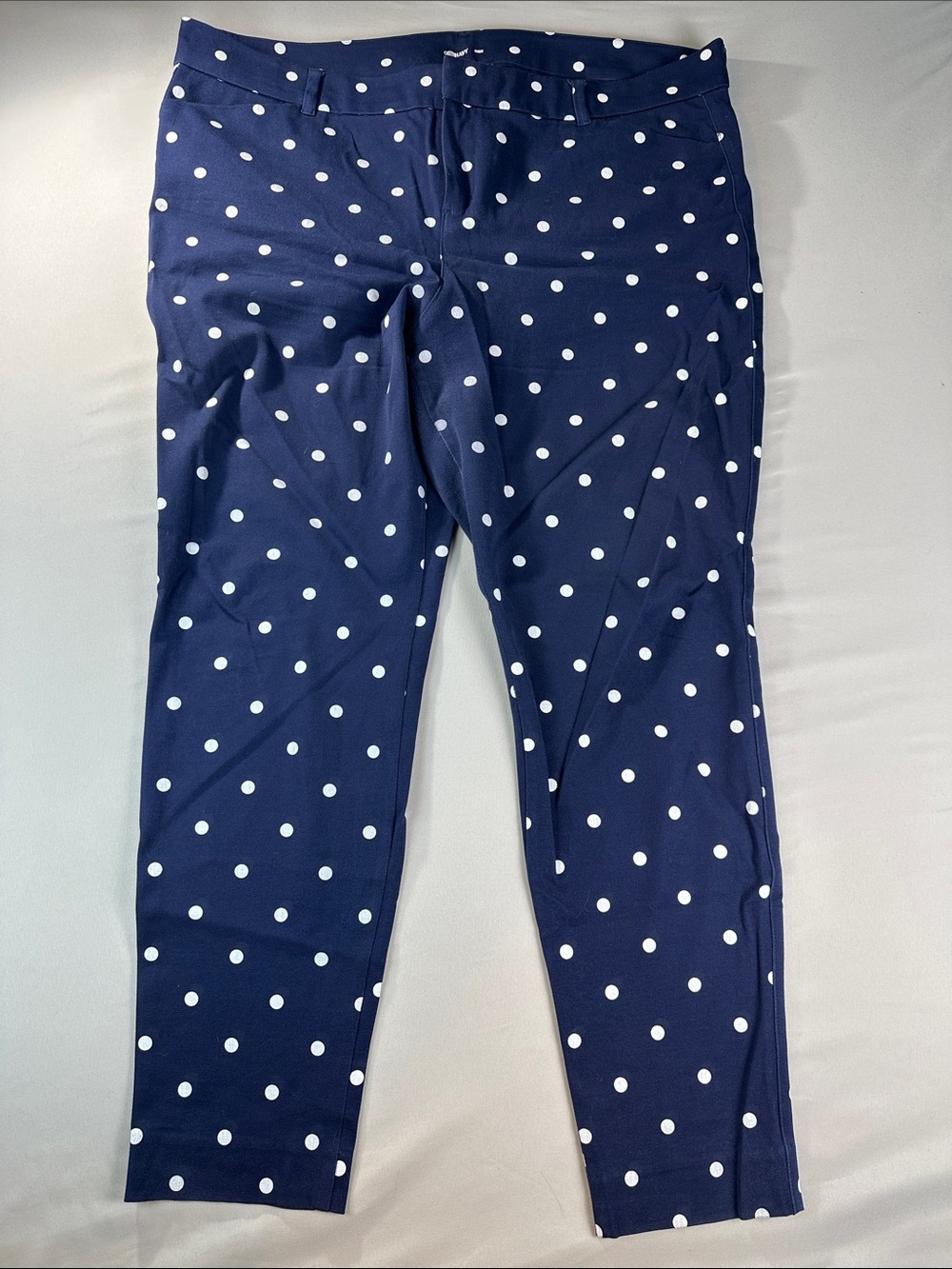 Old Navy Navy Blue Polka Dot Pants Pixie Size 18 Straight Leg Ankle